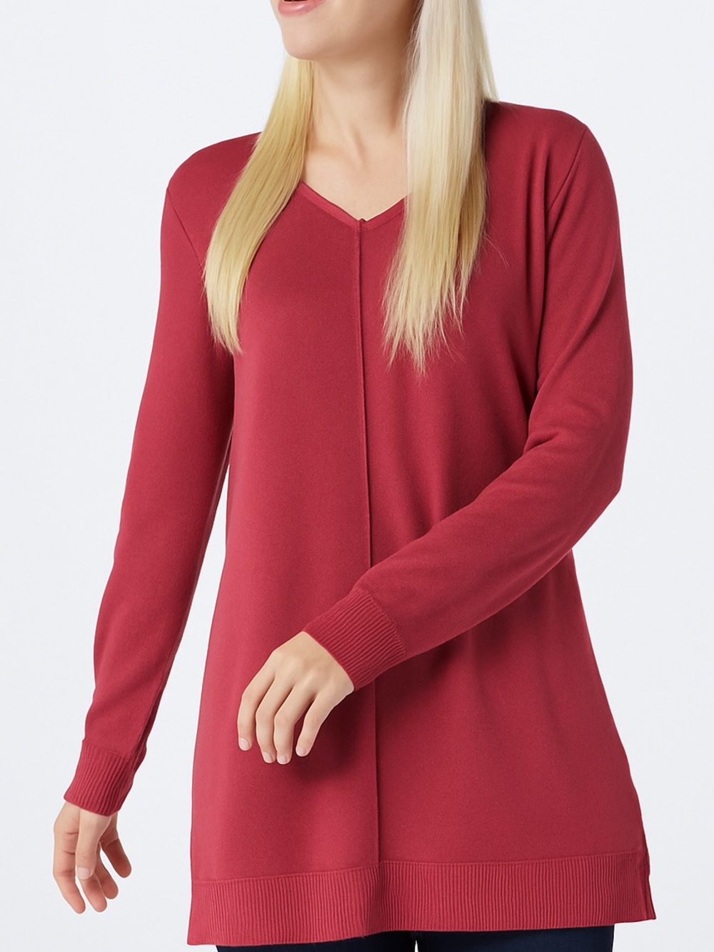 161. WOMENS DENIM + COMPANY L DETAIL SWEATER